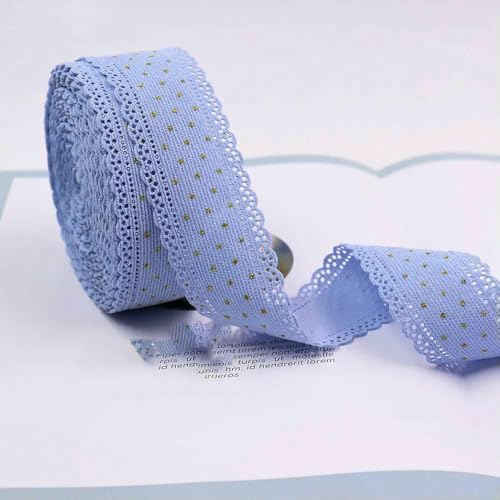 4,5 m Cord-Spitzenband mit goldenen Punkten, 3,8 cm, zum Nähen, Basteln, Haarschleifen, Clips, Verpacken, Zubehör, Hochzeit, M-211008-1881, lang, 4,5 m 4,5 m Cord-Spitzenband mit goldenen Punkten, 3,8 cm, zum Nähen, Basteln, Haarschleifen, Clips, Verpacken, Zubehör, Hochzeit, M-211008-1881, lang, 4,5 m von AYHTUD