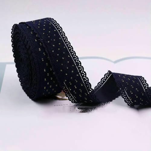 4,5 m Cord-Spitzenband mit goldenen Punkten, 3,8 cm, zum Nähen, Basteln, Haarschleifen, Clips, Verpacken, Zubehör, Hochzeit, M-211008-1887, lang, 4,5 m 4,5 m Cord-Spitzenband mit goldenen Punkten, 3,8 cm, zum Nähen, Basteln, Haarschleifen, Clips, Verpacken, Zubehör, Hochzeit, M-211008-1887, lang, 4,5 m von AYHTUD