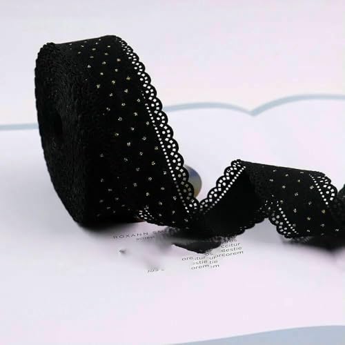 4,5 m Cord-Spitzenband mit goldenen Punkten, 3,8 cm, zum Nähen, Basteln, Haarschleifen, Clips, Verpacken, Zubehör, Hochzeit, M-211008-1888, lang, 4,5 m 4,5 m Cord-Spitzenband mit goldenen Punkten, 3,8 cm, zum Nähen, Basteln, Haarschleifen, Clips, Verpacken, Zubehör, Hochzeit, M-211008-1888, lang, 4,5 m von AYHTUD