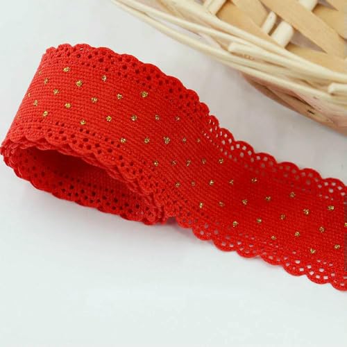 4,5 m Cord-Spitzenband mit goldenen Punkten, 3,8 cm, zum Nähen, Basteln, Haarschleifen, Clips, Verpacken von Accessoires, Hochzeiten, 220421, 3, lang, 4,5 m 4,5 m Cord-Spitzenband mit goldenen Punkten, 3,8 cm, zum Nähen, Basteln, Haarschleifen, Clips, Verpacken von Accessoires, Hochzeiten, 220421, 3, lang, 4,5 m von AYHTUD