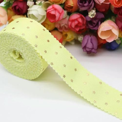 4,5 m bedrucktes Ripsband mit kleinen goldenen Sternen, Spitzenband für Haarschleifen, Bastelarbeiten, handgefertigte Accessoires, M19070801-617, Baby Maize 4,5 m bedrucktes Ripsband mit kleinen goldenen Sternen, Spitzenband für Haarschleifen, Bastelarbeiten, handgefertigte Accessoires, M19070801-617, Baby Maize von AYHTUD