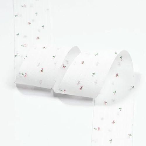 4,5 m doppelseitiges Mini-Baumwoll-Leinenband mit Blumendruck, DIY-Schleife, Haarschmuck, Kleidung, Hut, Blumenstrauß, Dekoration, weiß, 4 cm breit 4,5 m doppelseitiges Mini-Baumwoll-Leinenband mit Blumendruck, DIY-Schleife, Haarschmuck, Kleidung, Hut, Blumenstrauß, Dekoration, weiß, 4 cm breit von AYHTUD