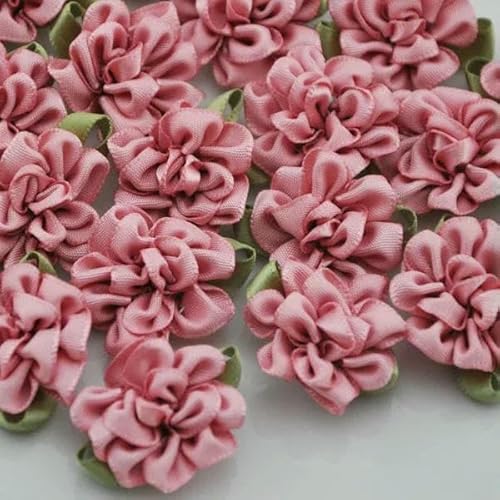 40 Stück Band Blume Nelken Applikationen Nähen/Basteln/Hochzeit Lose - Mauve von AYHTUD