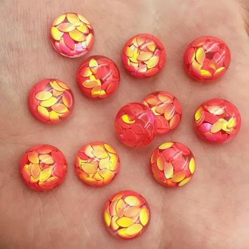 40 Stück Harz Pferdeauge Glitzer Pailletten gefüllt 12mm Runde flache Rückseite Cabochon Strass Knöpfe G24-rot 40 Stück Harz Pferdeauge Glitzer Pailletten gefüllt 12mm Runde flache Rückseite Cabochon Strass Knöpfe G24-rot von AYHTUD