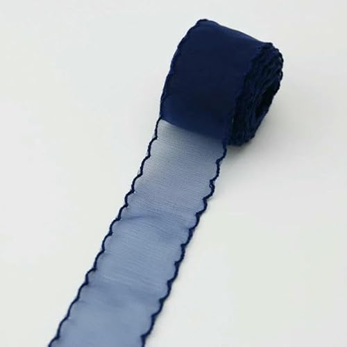 40 mm breites Organzaband aus Seide, gewelltes Haarschleifenmaterial, dekoratives Verpackungsdekor, Spitzenbänder, manuell, DIY-Dunkelblau, 4,5 m 40 mm breites Organzaband aus Seide, gewelltes Haarschleifenmaterial, dekoratives Verpackungsdekor, Spitzenbänder, manuell, DIY-Dunkelblau, 4,5 m von AYHTUD