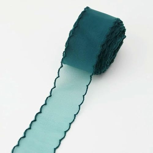 40 mm breites Organzaband aus Seide, gewelltes Haarschleifenmaterial, dekoratives Verpackungsdekor, Spitzenbänder, manuell, DIY-Grün, 4,5 m 40 mm breites Organzaband aus Seide, gewelltes Haarschleifenmaterial, dekoratives Verpackungsdekor, Spitzenbänder, manuell, DIY-Grün, 4,5 m von AYHTUD