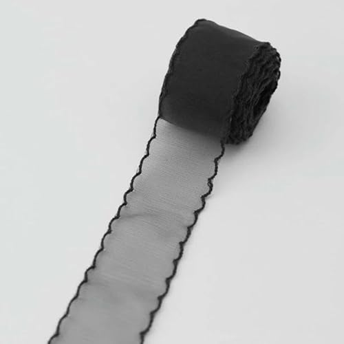 40 mm breites Organzaband aus Seide, gewelltes Haarschleifenmaterial, dekoratives Verpackungsdekor, Spitzenbänder, manuell, DIY-schwarz, 4,5 m 40 mm breites Organzaband aus Seide, gewelltes Haarschleifenmaterial, dekoratives Verpackungsdekor, Spitzenbänder, manuell, DIY-schwarz, 4,5 m von AYHTUD