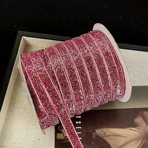 45,7 m/Rolle, metallisch glitzerndes Samtband, 0,9 cm, mehrfarbiges glitzerndes Geschenkband für Heimwerker, Basteln, Weihnachtsdekoration, 09 Rosenrot, 10 mm, 45,7 m Rolle 45,7 m/Rolle, metallisch glitzerndes Samtband, 0,9 cm, mehrfarbiges glitzerndes Geschenkband für Heimwerker, Basteln, Weihnachtsdekoration, 09 Rosenrot, 10 mm, 45,7 m Rolle von AYHTUD