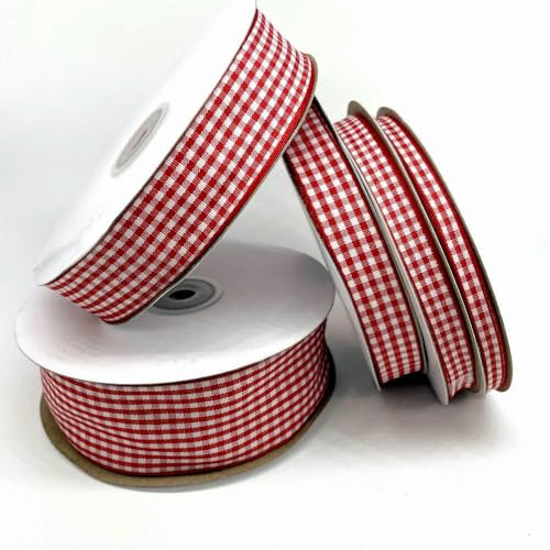 45,7 m Gingham-Bänder für Hochzeiten, Weihnachtsfeiern, Dekorationen, Verpackungen, Bastelarbeiten, Schleifen, Haare, kariertes Band, Verpackungsstoff, S002, Rot, 38 mm 45,7 m Gingham-Bänder für Hochzeiten, Weihnachtsfeiern, Dekorationen, Verpackungen, Bastelarbeiten, Schleifen, Haare, kariertes Band, Verpackungsstoff, S002, Rot, 38 mm von AYHTUD