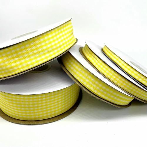 45,7 m Gingham-Bänder für Hochzeiten, Weihnachtsfeiern, Dekorationen, Verpackungen, Bastelarbeiten, Schleifen, Haare, kariertes Band, Verpackungsstoff, S005, Gelb, 38 mm 45,7 m Gingham-Bänder für Hochzeiten, Weihnachtsfeiern, Dekorationen, Verpackungen, Bastelarbeiten, Schleifen, Haare, kariertes Band, Verpackungsstoff, S005, Gelb, 38 mm von AYHTUD