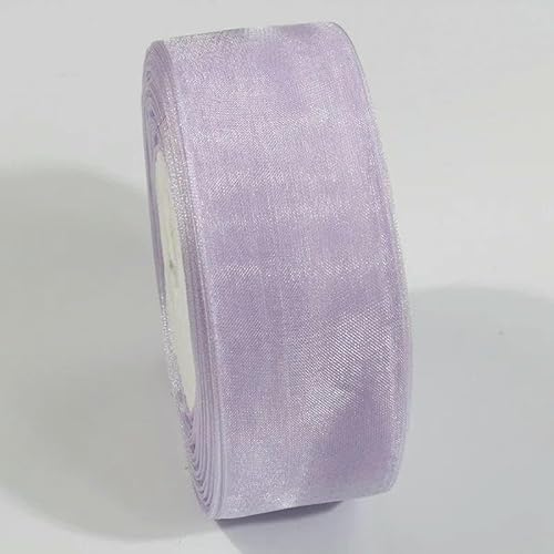 45,7 m lila-rosa, transparentes Chiffon-Organzaband für Heimwerker, Bastelarbeiten, Weihnachten, Halloween, Hochzeitsdekoration, Geschenkband, Schleifenstoff, 04 von AYHTUD