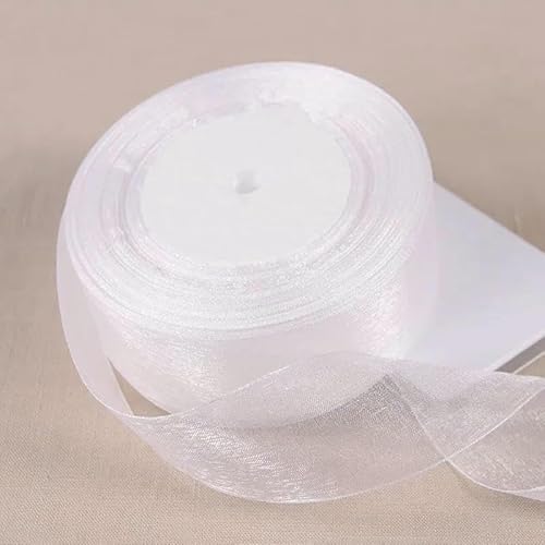 45 Meter/Rolle weißes Organzaband, DIY, handgefertigtes Bastelmaterial, Weihnachten, Hochzeit, Geburtstagsfeier, Geschenkverpackung, Chiffonbänder, 4 cm Breite, 45,7 m Länge 45 Meter/Rolle weißes Organzaband, DIY, handgefertigtes Bastelmaterial, Weihnachten, Hochzeit, Geburtstagsfeier, Geschenkverpackung, Chiffonbänder, 4 cm Breite, 45,7 m Länge von AYHTUD