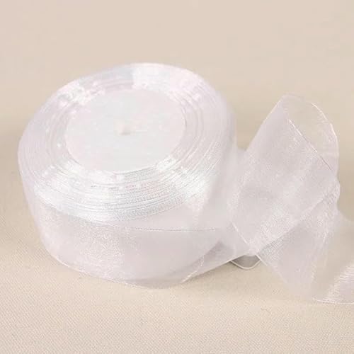 45 Meter/Rolle weißes Organzaband, DIY, handgefertigtes Bastelmaterial, Weihnachten, Hochzeit, Geburtstagsfeier, Geschenkverpackung, Chiffonbänder, 5 cm Breite, 45,7 m Länge 45 Meter/Rolle weißes Organzaband, DIY, handgefertigtes Bastelmaterial, Weihnachten, Hochzeit, Geburtstagsfeier, Geschenkverpackung, Chiffonbänder, 5 cm Breite, 45,7 m Länge von AYHTUD