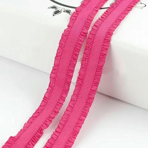 5/10/20/45 Yards Bunte Gummibänder 13,0 mm Stretchband zum Nähen von Unterwäsche, BH-Trägern, Gummiband, dekorative Spitzenbesätze-07RoseRed-13,0 mm-5 Yards von AYHTUD