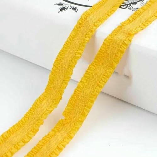 5/10/20/45 Yards Bunte Gummibänder 13,0 mm Stretchband zum Nähen von Unterwäsche, BH-Trägern, Gummiband, dekorative Spitzenbesätze-26GoldGelb-13,0 mm-20 Yards von AYHTUD