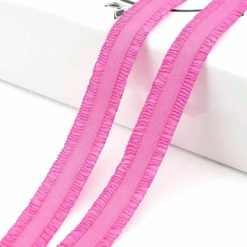 5/10/20/45 Yards Bunte Gummibänder 13,0 mm Stretchband zum Nähen von Unterwäsche, BH-Trägern, Gummiband, dekorative Spitzenbesätze-29Dunkelrosa-13,0 mm-10 Yards von AYHTUD
