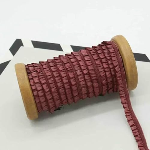 5/10/20 m, 10 mm, gerüschtes Gummiband zum Nähen, Stretch-Spitzenbesatz, Band, Haarband, Schuhe, Gummiband, DIY-Kleidungsstück, Nähzubehör – Roter Kaffee – 10 mm – 20 Meter 5/10/20 m, 10 mm, gerüschtes Gummiband zum Nähen, Stretch-Spitzenbesatz, Band, Haarband, Schuhe, Gummiband, DIY-Kleidungsstück, Nähzubehör – Roter Kaffee – 10 mm – 20 Meter von AYHTUD