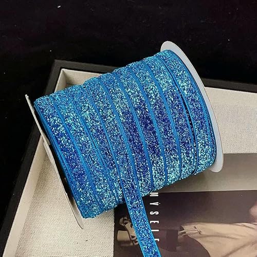 5/10 Yards Weihnachtssamtband, bunt, 1 cm, glänzendes Gold-Silber, für DIY-Schleifenboxen, Verpackungsbänder, Kleidungszubehör, 11, 1 cm x 10 Yards von AYHTUD