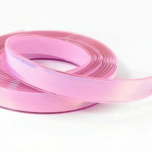 5/10 m, 12 mm, flache Silikonschnur, glänzendes Lederband, Schlüsselanhänger, Schmuck, Dekoration, Band, DIY-Nähzubehör, Dunkelrosa, 12 mm, 5 Meter von AYHTUD