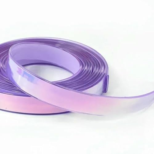 5/10 m, 12 mm, flache Silikonschnur, glänzendes Lederband, Schlüsselanhänger, Schmuck, Dekoration, Band, DIY-Nähzubehör, Dunkelviolett, 12 mm, 5 Meter von AYHTUD