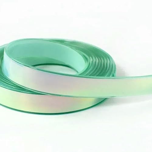 5/10 m, 12 mm, flache Silikonschnur, glänzendes Lederband, Schlüsselanhänger, Schmuck, Dekoration, Band, DIY-Nähzubehör, Grün, 12 mm, 10 Meter von AYHTUD