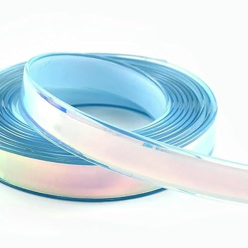 5/10 m, 12 mm, flache Silikonschnur, glänzendes Lederband, Schlüsselanhänger, Schmuck, Dekoration, Band, DIY-Nähzubehör, Hellblau, 12 mm, 10 Meter von AYHTUD