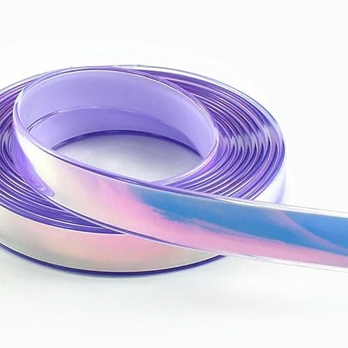 5/10 m, 12 mm, flache Silikonschnur, glänzendes Lederband, Schlüsselanhänger, Schmuck, Dekoration, Band, DIY-Nähzubehör, Lila, 12 mm, 5 Meter von AYHTUD