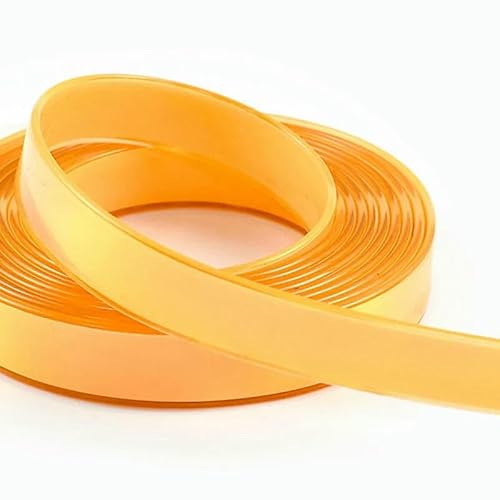 5/10 m, 12 mm, flache Silikonschnur, glänzendes Lederband, Schlüsselanhänger, Schmuck, Dekoration, Band, DIY-Nähzubehör, Orange, 12 mm, 10 Meter von AYHTUD