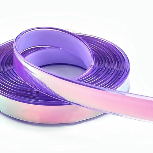 5/10 m, 12 mm, flache Silikonschnur, glänzendes Lederband, Schlüsselanhänger, Schmuck, Dekoration, Band, DIY-Nähzubehör, Violett, Lila, 12 mm, 5 Meter von AYHTUD
