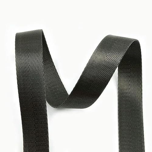 5 Meter 20/25/32/38/50 mm Nylon-Gurtband, 1 mm dick, einfarbiges Band für Schrägband für Auto-Rucksäcke, Dunkelgrau, 38 mm von AYHTUD