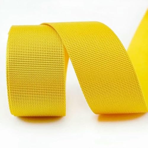 5 Meter 20/25/32/38/50 mm Nylon-Gurtband für Riemen, Rucksack, Band, DIY-Tasche, Schrägband, Nähzubehör, Gelb, 50 mm von AYHTUD