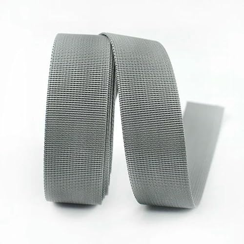 5 Meter 20/25/32/38/50 mm Nylon-Gurtband für Riemen, Rucksack, Band, DIY-Tasche, Schrägband, Nähzubehör, Grau, 50 mm von AYHTUD