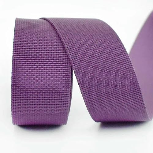 5 Meter 20/25/32/38/50 mm Nylon-Gurtband für Riemen, Rucksack, Band, DIY-Tasche, Schrägband, Nähzubehör, Lila, 50 mm von AYHTUD