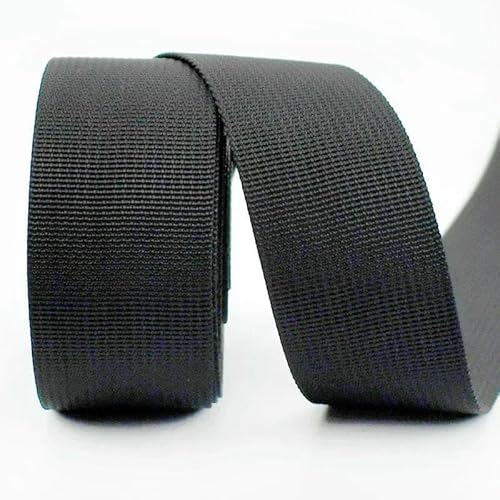 5 Meter 20/25/32/38/50 mm Nylon-Gurtband für Riemen, Rucksack, Band, DIY-Tasche, Schrägband, Nähzubehör, Schwarz, 50 mm von AYHTUD