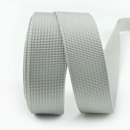 5 Meter 20/25/32/38/50 mm Nylon-Gurtband für Riemen, Rucksack, Band, DIY-Tasche, Schrägband, Nähzubehör – Silbergrau – 50 mm von AYHTUD