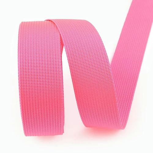 5 Meter 20/25/32/38/50 mm Nylon-Gurtband für Riemen, Rucksack, Band, DIY-Tasche, Schrägband, Nähzubehör – fluoreszierendes Rosarot – 50 mm von AYHTUD