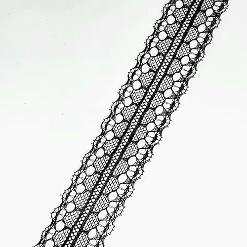 5 Meter weißes und schwarzes Spitzenband, verschiedene Blumenbesätze zum Verpacken, für Weihnachtshochzeitsdekoration, Basteln, Nähzubehör, schwarze Spitze, 23, 5 Meter weißes und schwarzes Spitzenband, verschiedene Blumenbesätze zum Verpacken, für Weihnachtshochzeitsdekoration, Basteln, Nähzubehör, schwarze Spitze, 23, von AYHTUD