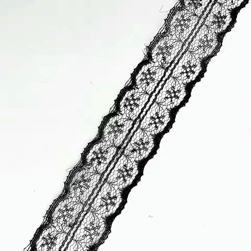 5 Meter weißes und schwarzes Spitzenband, verschiedene Blumenbesätze zum Verpacken, für Weihnachtshochzeitsdekoration, Basteln, Nähzubehör, schwarze Spitze, 25, 5 Meter weißes und schwarzes Spitzenband, verschiedene Blumenbesätze zum Verpacken, für Weihnachtshochzeitsdekoration, Basteln, Nähzubehör, schwarze Spitze, 25, von AYHTUD