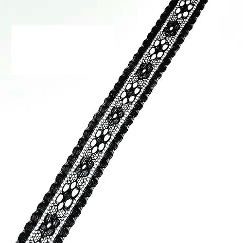 5 Meter weißes und schwarzes Spitzenband, verschiedene Blumenbesätze zum Verpacken, für Weihnachtshochzeitsdekoration, Basteln, Nähzubehör, schwarze Spitze, 27, 5 Meter weißes und schwarzes Spitzenband, verschiedene Blumenbesätze zum Verpacken, für Weihnachtshochzeitsdekoration, Basteln, Nähzubehör, schwarze Spitze, 27, von AYHTUD