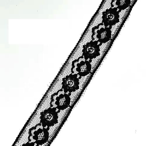 5 Meter weißes und schwarzes Spitzenband, verschiedene Blumenbesätze zum Verpacken, für Weihnachtshochzeitsdekoration, Basteln, Nähzubehör, schwarze Spitze, 28, 5 Meter weißes und schwarzes Spitzenband, verschiedene Blumenbesätze zum Verpacken, für Weihnachtshochzeitsdekoration, Basteln, Nähzubehör, schwarze Spitze, 28, von AYHTUD