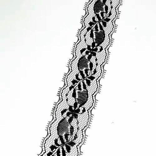 5 Meter weißes und schwarzes Spitzenband, verschiedene Blumenbesätze zum Verpacken, für Weihnachtshochzeitsdekoration, Basteln, Nähzubehör, schwarze Spitze, 30, 5 Meter weißes und schwarzes Spitzenband, verschiedene Blumenbesätze zum Verpacken, für Weihnachtshochzeitsdekoration, Basteln, Nähzubehör, schwarze Spitze, 30, von AYHTUD