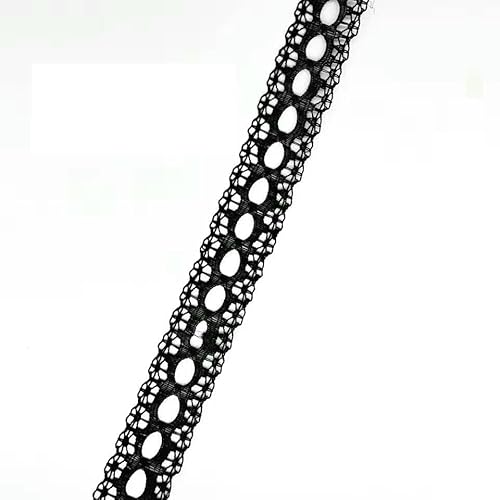 5 Meter weißes und schwarzes Spitzenband, verschiedene Blumenbesätze zum Verpacken, für Weihnachtshochzeitsdekoration, Basteln, Nähzubehör – Schwarze Spitze – 5 Meter weißes und schwarzes Spitzenband, verschiedene Blumenbesätze zum Verpacken, für Weihnachtshochzeitsdekoration, Basteln, Nähzubehör – Schwarze Spitze – von AYHTUD