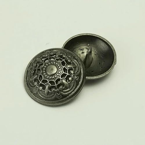5 Stück/Packung 18 mm – 25 mm Neue Retro-Jacke für Herren und Damen, kleine Anzüge, geprägte Metallknöpfe-Silbergrau-18,0 mm 5 Stück/Packung 18 mm – 25 mm Neue Retro-Jacke für Herren und Damen, kleine Anzüge, geprägte Metallknöpfe-Silbergrau-18,0 mm von AYHTUD