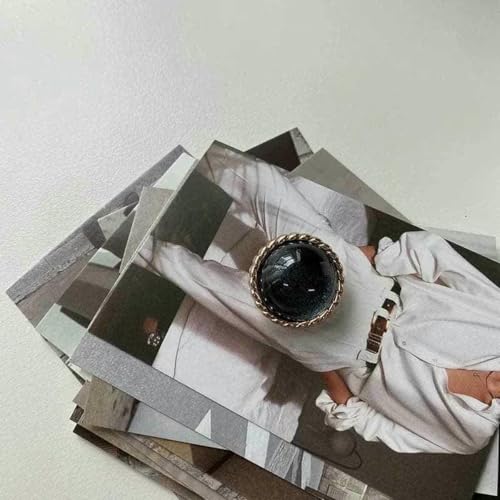 5 Stück Edelsteinknöpfe 18 mm/23,0 mm Schöne goldfarbene Metallknöpfe mit Schaft für Damenbekleidung, Zubehör-Schwarz-18 mm von AYHTUD