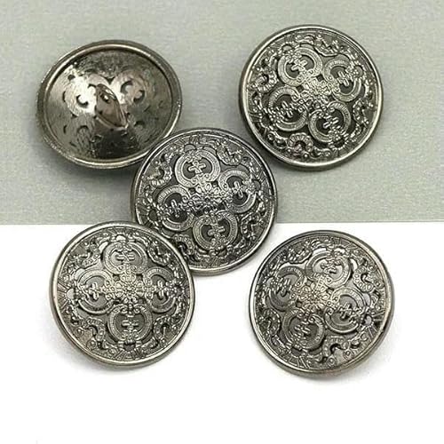 5 Stück runde Metallknöpfe für Handarbeiten, Schaft, Nähzubehör, dekorativer Knopf für Kleidung, Jacke, Bastelzubehör-01-Schwarz-23,0 mm 5 Stück runde Metallknöpfe für Handarbeiten, Schaft, Nähzubehör, dekorativer Knopf für Kleidung, Jacke, Bastelzubehör-01-Schwarz-23,0 mm von AYHTUD