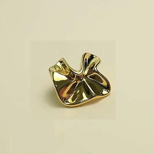 5 Stück schöne goldfarbene Knöpfe, kreative gedrehte Metallknöpfe in Lotusblattform, Kleidungszubehör, Gold, 20 mm von AYHTUD