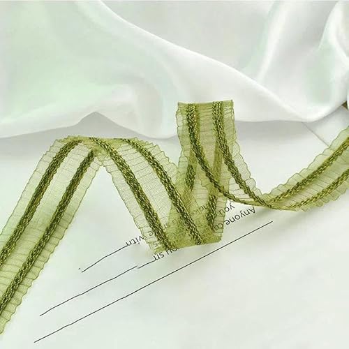 5 Yards, grüne Serie, Chiffon-Samtband für selbstgemachte Haarschleifen, Hüte, Dekoration, Kleidung, Nähen, Bastelzubehör, Organzaband, Stil C, 25 mm, 5 Yards 5 Yards, grüne Serie, Chiffon-Samtband für selbstgemachte Haarschleifen, Hüte, Dekoration, Kleidung, Nähen, Bastelzubehör, Organzaband, Stil C, 25 mm, 5 Yards von AYHTUD