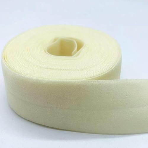 5 Yards/Los 1" (25 mm) elastisches Band, mehrfarbig, umklappbar, Spandex, elastisches Band zum Nähen, Spitzenbesatz, Taillenband, Kleidungszubehör, Elfenbein, 2 Yards von AYHTUD
