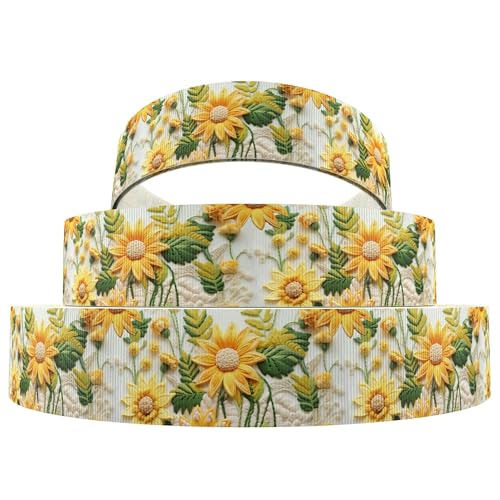 5 Yards/Rolle, Ripsband mit Stickerei-Imitation, Blüten- und Sonnenblumen-Print, für selbstgemachte Haarschleifen, Geschenkpapier, Hochzeitsfeier-Dekoration, 1237239, 75 mm 5 Yards/Rolle, Ripsband mit Stickerei-Imitation, Blüten- und Sonnenblumen-Print, für selbstgemachte Haarschleifen, Geschenkpapier, Hochzeitsfeier-Dekoration, 1237239, 75 mm von AYHTUD