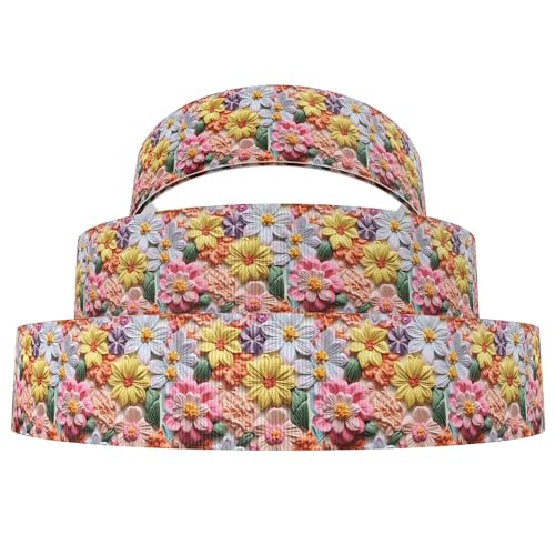 5 Yards/Rolle, Ripsband mit Stickerei-Imitation, Blüten- und Sonnenblumen-Print, für selbstgemachte Haarschleifen, Geschenkpapier, Hochzeitsfeier-Dekoration, 1237392, 16 mm 5 Yards/Rolle, Ripsband mit Stickerei-Imitation, Blüten- und Sonnenblumen-Print, für selbstgemachte Haarschleifen, Geschenkpapier, Hochzeitsfeier-Dekoration, 1237392, 16 mm von AYHTUD